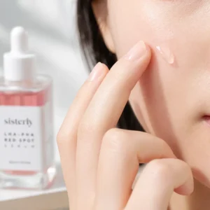 LHA PHA exfoliating serum application showing lightweight texture